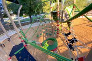A Tree Tops structure with a thrilling, twisting slide.